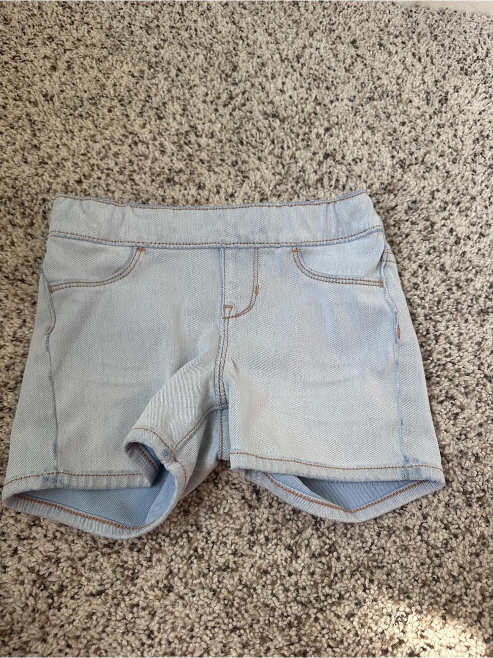 Old Navy Light Blue Denim-Look Stretch Kids Shorts size 6-7